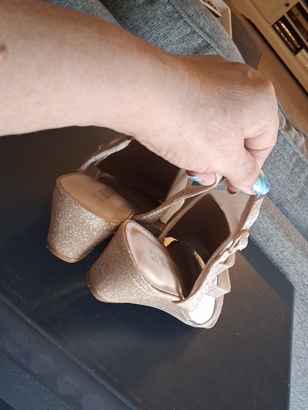 Dream Pairs Glitter Strappy Sandals — Gold - Picture 5 of 13